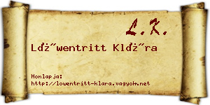Löwentritt Klára névjegykártya